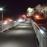 Lighting-up pedestrian bridge