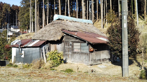Japanese straw-roofed old house