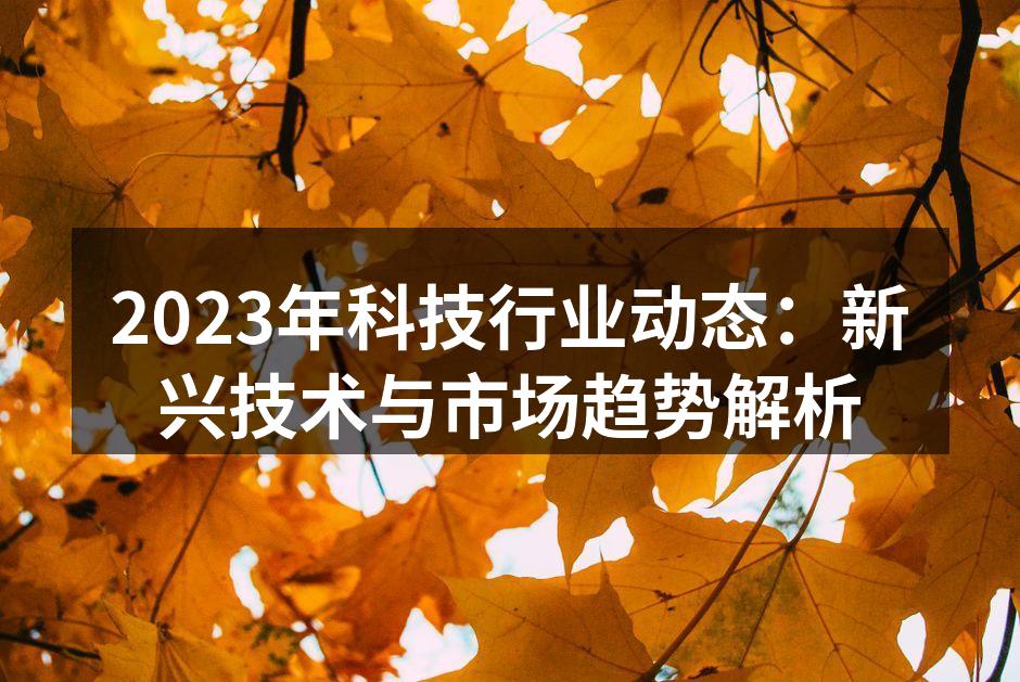 2023年科技行业快速发展
