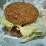 rice burger bun “gohan” burger in McDonald’s Japan,