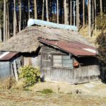 Japanese straw-roofed old house